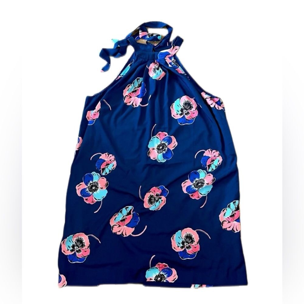 Blue floral halter dress